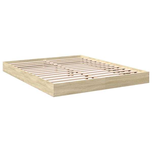 vidaXL Bedframe zonder matras hout sonoma eikenkleurig 150x200 cm