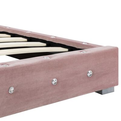 vidaXL Bed met matras fluweel roze 140x200 cm