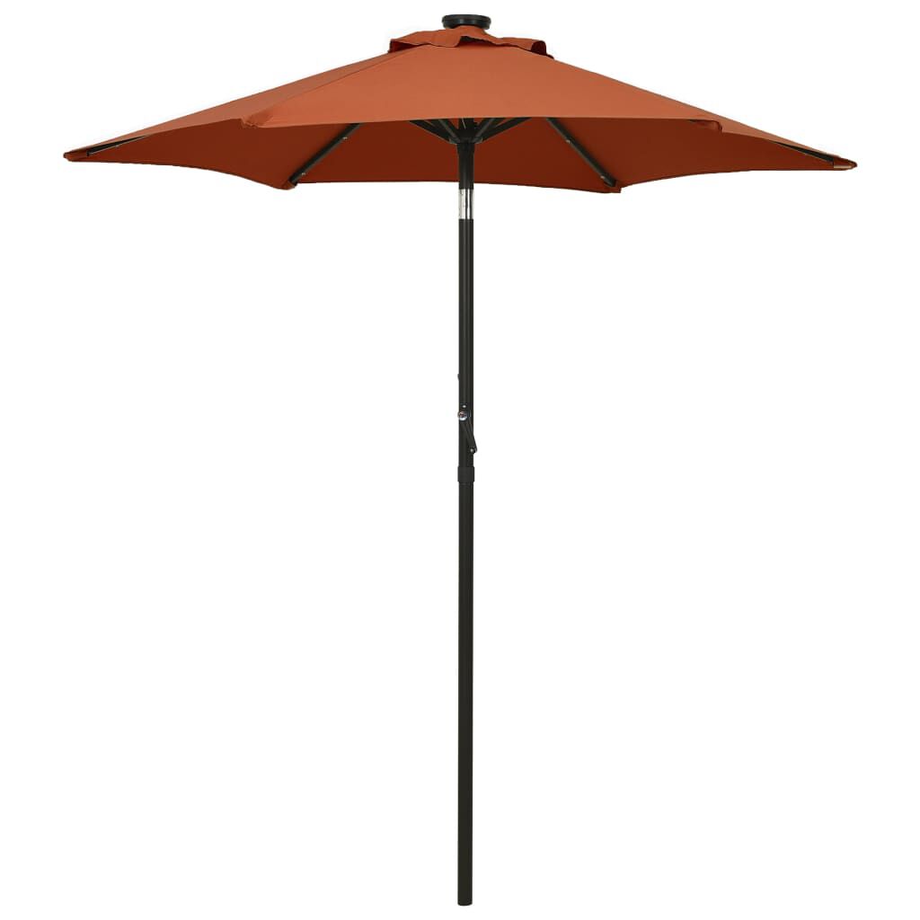 VidaXL Parasol De Jardin Demi Avec Des Lumières LED, En Tissu