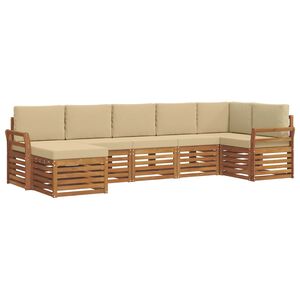 vidaXL Buiten bankenset 7 st Natuurlijk en Beige