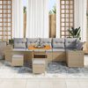 vidaXL Tuin Sofa Set met kussen 9 pcs Beige poly rattan