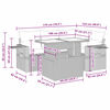 vidaXL 5-delige Loungeset met kussens poly rattan lichtgrijs