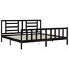 vidaXL Bedframe met hoofdbord massief hout zwart