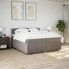 vidaXL Boxspring met matras stof taupe 200x200 cm