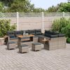 vidaXL Tuinbankenset met kussen 18 pcs Grijs poly rattan