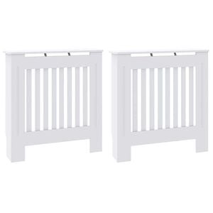 vidaXL Radiatorafdekking 2 pcs Wit 78 x 19 x 81,5cm Bewerkt hout