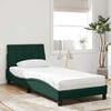 vidaXL Bed met matras "Hanko" fluweel donkergroen 80x200 cm
