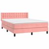 vidaXL Boxspring met matras fluweel roze 140x200 cm