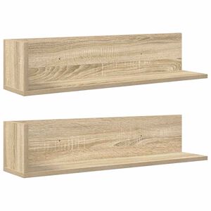 vidaXL Wandschappen 2 st 75x16,5x16,5cm bewerkt hout sonoma eikenkleur