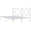 vidaXL Bedframe met hoofdbord metaal wit 120x190 cm
