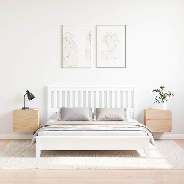 vidaXL Nachtkastje 2 pcs Naturel 39 x 34 x 33 cm Massief grenenhout