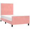 vidaXL Bedframe met hoofdeinde fluweel roze 90x190 cm