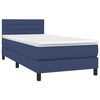 vidaXL Boxspring met matras stof blauw 100x200 cm