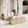 vidaXL 7-delige Loungeset met kussens poly rattan beige