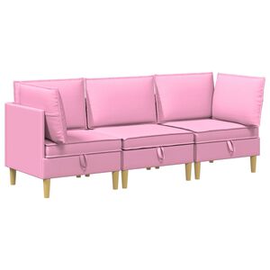 vidaXL Modulaire Sofa Set met Opslag 3 pcs Roze Stof