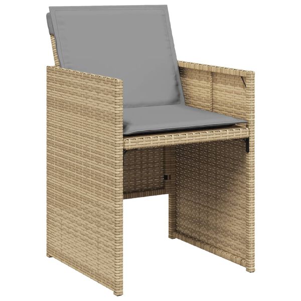 vidaXL 15-delige Tuinset met kussens poly rattan gemengd beige