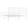 vidaXL Bedframe met hoofd- en voeteneinde metaal wit 160x200 cm