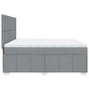 vidaXL Boxspring met matras stof lichtgrijs 200x200 cm