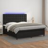 vidaXL Boxspring met matras en LED kunstleer zwart 180x200 cm