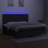 vidaXL Boxspring met matras en LED stof zwart 200x200 cm