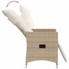 vidaXL Tuinstoelen 2 st verstelbaar met kussens poly rattan beige