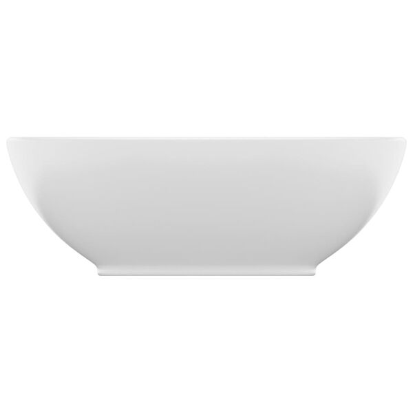 vidaXL Wastafel ovaal 40x33 cm keramiek matwit