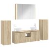 vidaXL Badkamermeubelset 6 pcs Sonoma Eiken Bewerkt hout en glas