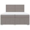 vidaXL Boxspring met matras stof taupe 200x200 cm