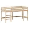 vidaXL Halfhoogslaper met ladder en bedhuis grenenhout 90x190 cm