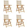vidaXL Inklapbare stoelen 4 st verstelbaar beige