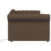 vidaXL Slaapbank met matras en USB stof bruin 90x200 cm