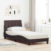 vidaXL Bed met matras "Hanko" stof donkerbruin 90x190 cm