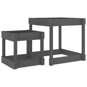 vidaXL Zandtafels 2 st massief grenenhout grijs