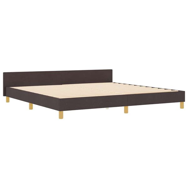 vidaXL Bedframe met hoofdeinde Donkerbruin 200 x 200 cm Stof
