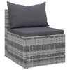 vidaXL 4-delige Loungeset met kussens poly rattan grijs