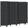 vidaXL Kamerscherm met 6 panelen massief paulowniahout zwart