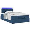 vidaXL Bed poef met matras en LED's 120x200 cm stof blauw
