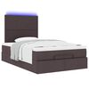 vidaXL Ottoman bed met matras en LED's 120x200cm stof donkerbruin
