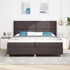 vidaXL Boxspringbed met matras met hoofdeinde Bruin 200 x 200 cm Stof