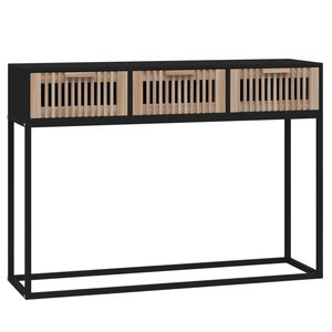 vidaXL Wandtafel 105x30x75 cm bewerkt hout en ijzer zwart