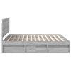 vidaXL Bedframe Grijs Sonoma 200 x 200 cm Massief grenenhout