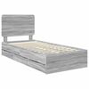 vidaXL Bedframe met lade Grijs Sonoma 75 x 190 cm Ingenieurshout