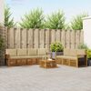 vidaXL Sofa-Sets 8 pcs Natuurlijk en Beige Massief Acaciahout