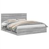 vidaXL Bedframe met lade Grijs Sonoma 200 x 200 cm Ingenieurshout
