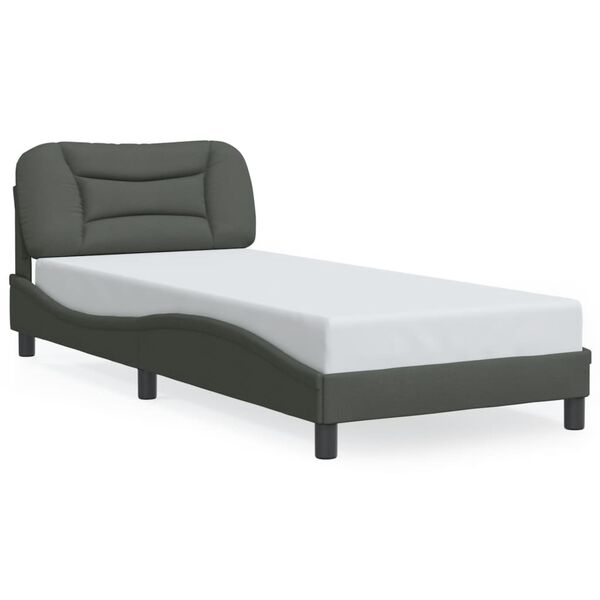 vidaXL Bedframe zonder matras "Hvar" 80x200 cm stof donkergrijs