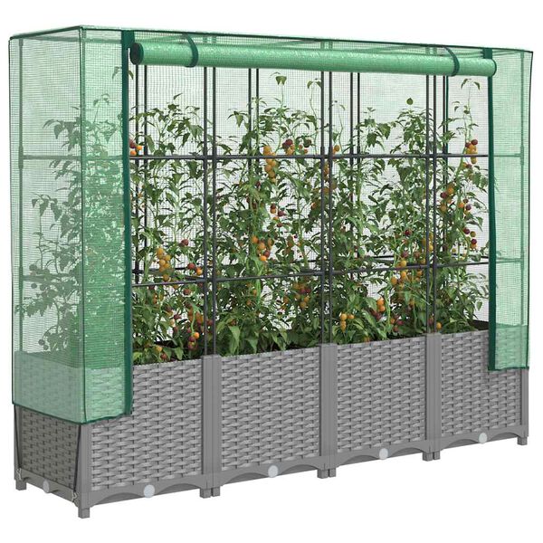 vidaXL Plantenbak verhoogd met kashoes 160x40x138 cm rattanlook