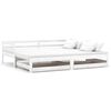 vidaXL Slaapbank uitschuifbaar massief grenenhout wit 2x(90x200) cm