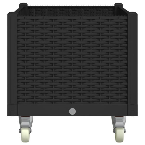 vidaXL Plantenbak met wielen 80x50x54 cm polypropeen zwart
