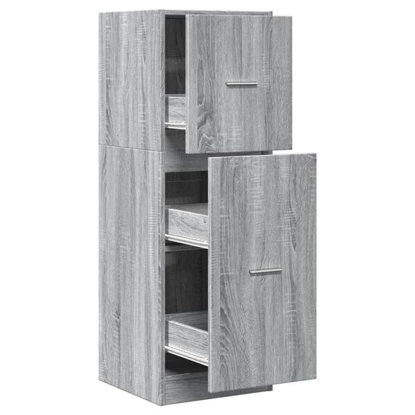 vidaXL Apothekerskast 40x41x118 cm bewerkt hout grijs sonoma eiken