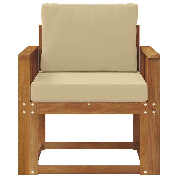 vidaXL Tuinbank Massief Acaciahout en Polyester Naturel